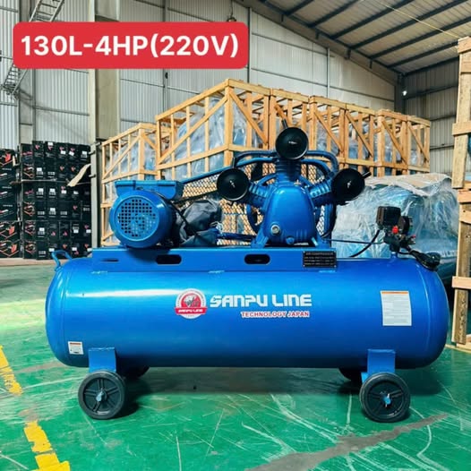 Máy nén khí 130 lít – 4 HP Sanpulile nhập trung Nguyên kiện