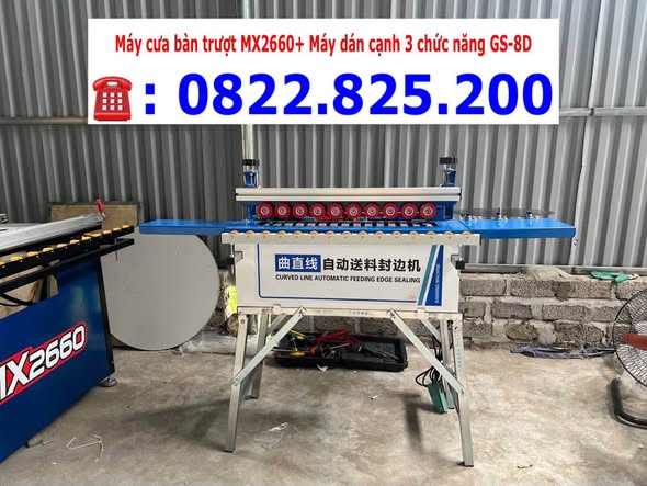 Combo Máy cưa bàn trượt MX2660 và Máy dán cạnh 3 chức năng GS-8D